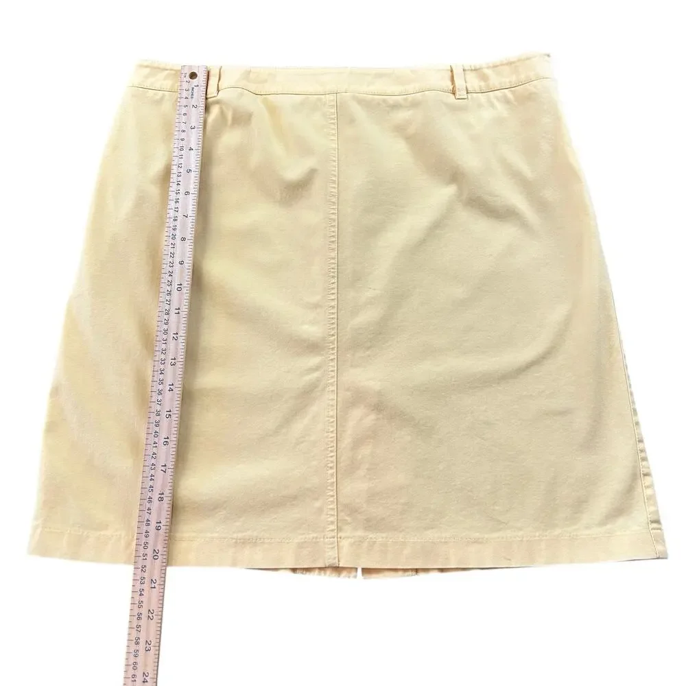 Adrienne Vittadini Classico Skirt Sze 12 Yellow A Line Casual Back Slit Colorful